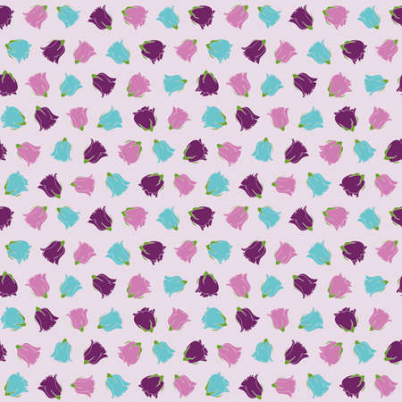 Pastel color flowers roses seamless pattern designのイラスト素材
