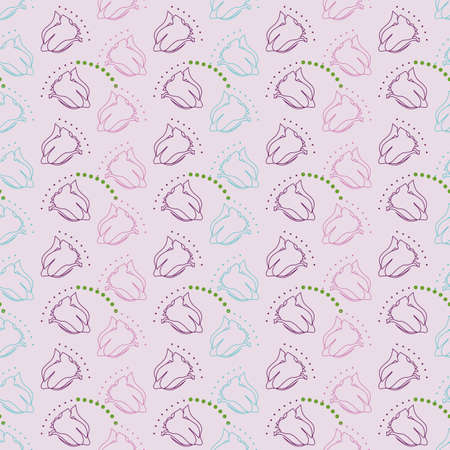 Pastel color flowers roses seamless pattern designのイラスト素材