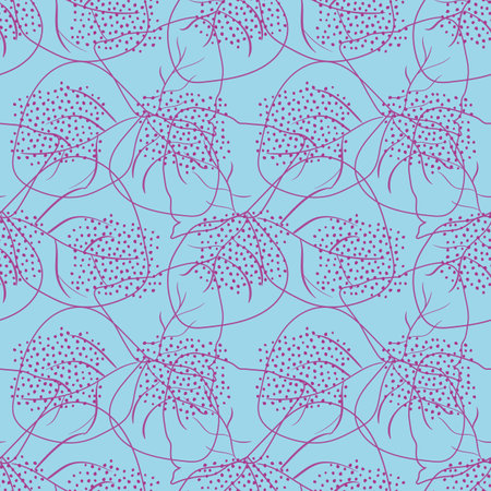 Pink Blue Bougainvillea Flower Seamless Pattern Designのイラスト素材