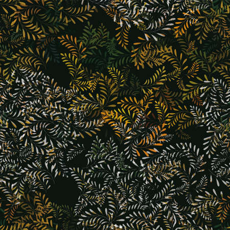 Abstract Pastel Autumn Leaves Seamless Pattern Background.のイラスト素材