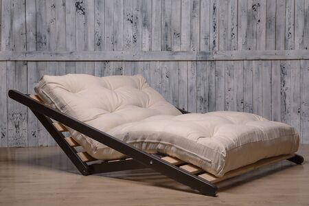 outdoor furniture is a comfortable folding sofa.の写真素材