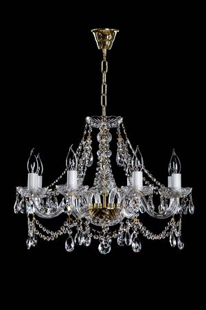 Magnificent gold lamp on the dark background.の写真素材