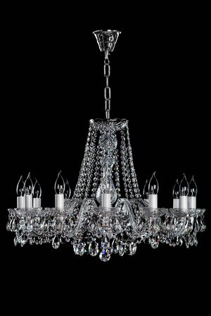 luxury chandelier on black background.の写真素材