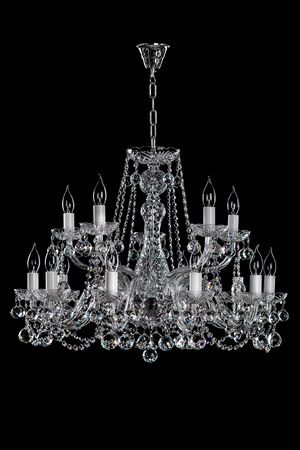 luxury chandelier on black background.の写真素材
