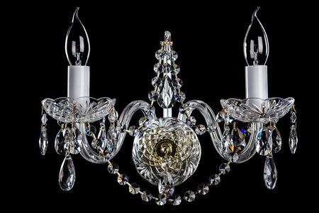 Magnificent gold sconce on the dark background.の写真素材
