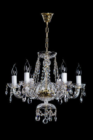 Magnificent gold lamp on the dark background.の写真素材