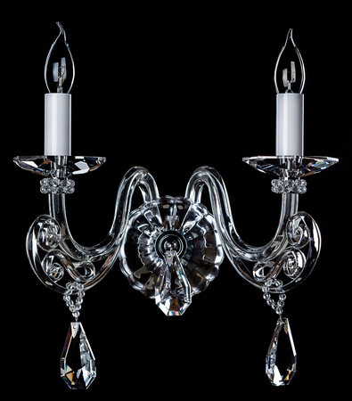 Magnificent chrome sconce on the dark background.の写真素材