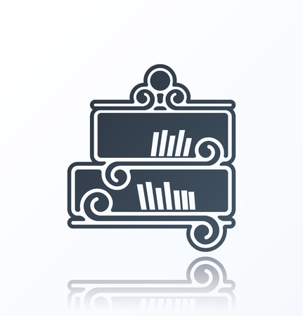 Book shelf Icon on white background.のイラスト素材