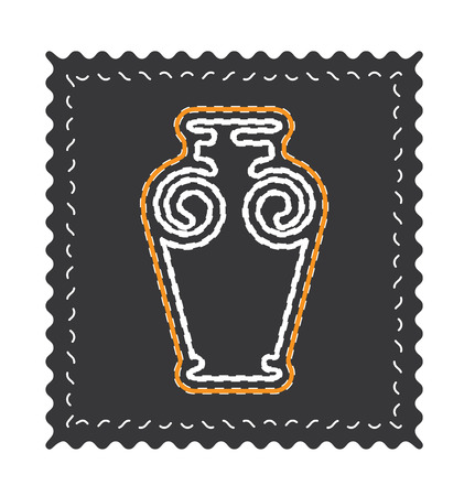 Classical vintage vase vector icon on black backgroundのイラスト素材