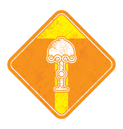 Orange lamp vector icon on white background.のイラスト素材