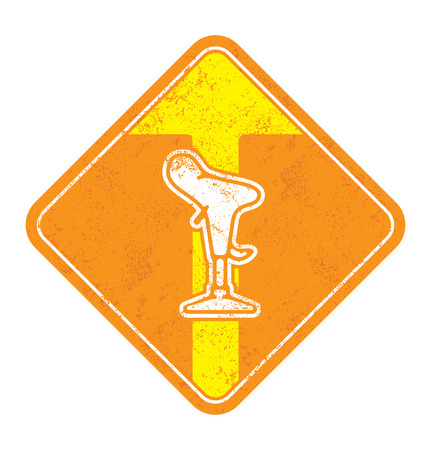 Old orange bar stool vector Eps8.のイラスト素材