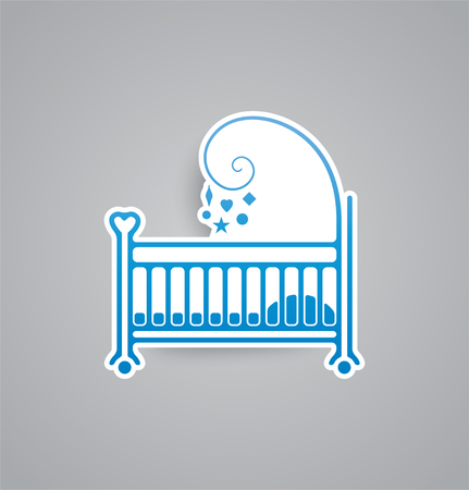 White childbed icon on grey background. Vector illustration childbed icon. eps10.のイラスト素材
