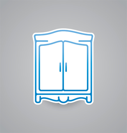 White cupboard icon on grey background. Vector illustration cupboard icon. eps10.のイラスト素材