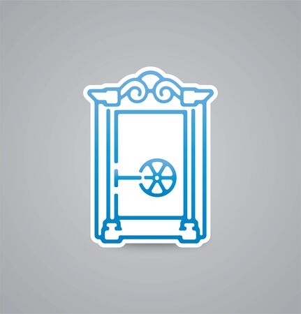 White safe icon on grey background. Vector illustration safe icon. eps10.のイラスト素材