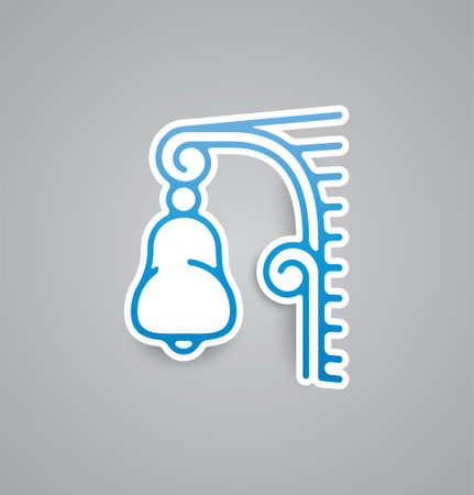 White exterior lamp icon on grey background. Vector illustration exterior lamp icon. eps10.のイラスト素材