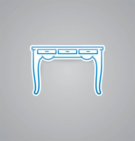White table icon on grey background. Vector illustration table icon. eps10.のイラスト素材