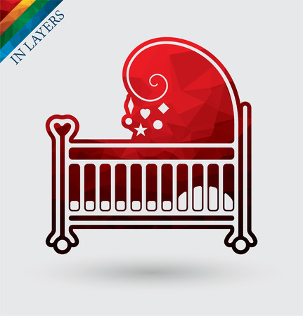baby cradle bed vector icon eps8のイラスト素材