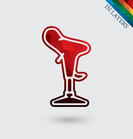 Old orange bar stool vector Eps8.のイラスト素材