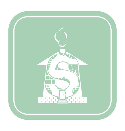 dollar icon like factory on mint background vector illustration.のイラスト素材