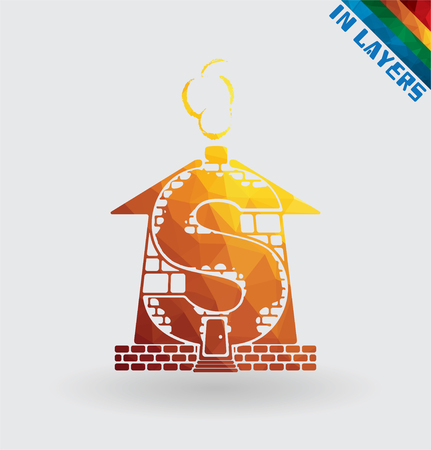 Factory dollar currency sign, triangle.のイラスト素材
