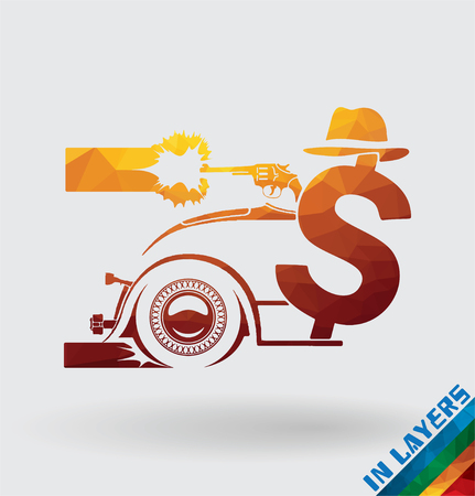 Gangster dollar currency sign triangle.のイラスト素材