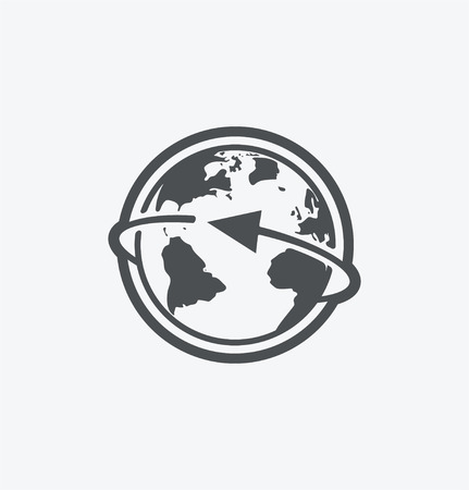 Simple earth icon on white background. Simple earth icon. eps8.のイラスト素材