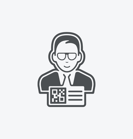 Simple QR manager icon on white background. Simple QR manager icon. eps8.のイラスト素材