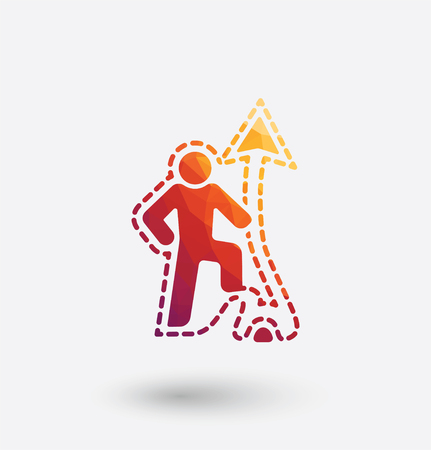 colored progressive man icon on white background.のイラスト素材
