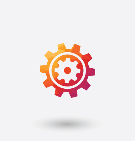 colored gear icon on white background.のイラスト素材
