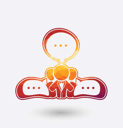 Colored team networking icon on white background.のイラスト素材
