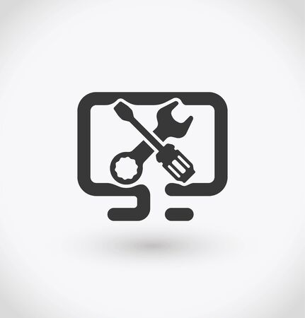 Simple computer service icon on white background. Simple computer service vector. EPS10.のイラスト素材