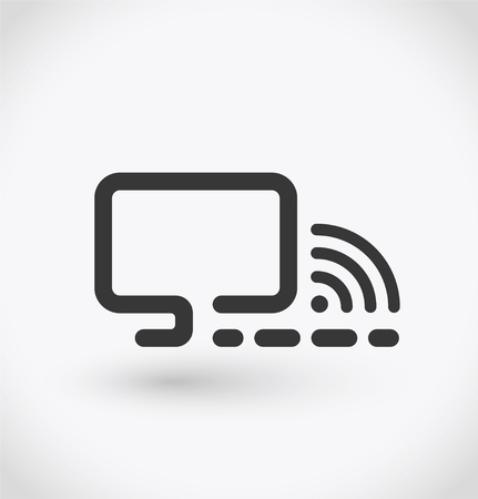 Simple wireless computer icon on white background. Simple wireless computer vector. EPS10.のイラスト素材