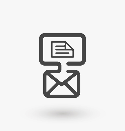 Simple message icon on display on white background. Simple message icon on display vector. EPS8.のイラスト素材