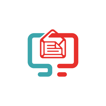 Vector illustration of document file mail icon.のイラスト素材
