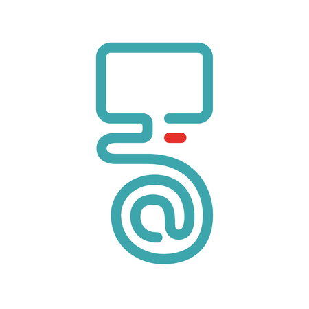 Vector illustration of PC and e-mail icon.のイラスト素材