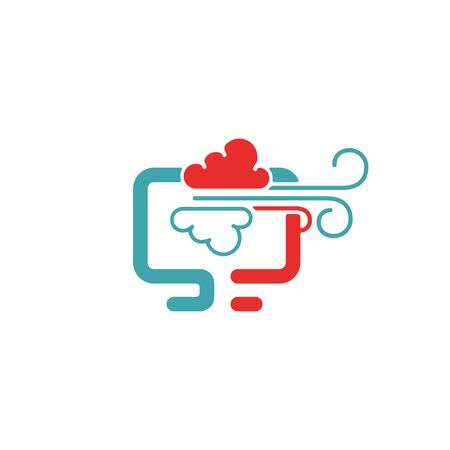 Vector illustration of PC and cloud computing icon.のイラスト素材