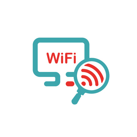 Wi-fi logo icon and loupe sign vector illustration.のイラスト素材