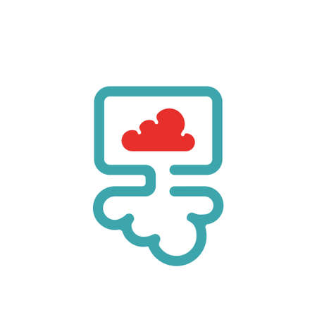Vector illustration of PC and cloud computing icon.のイラスト素材