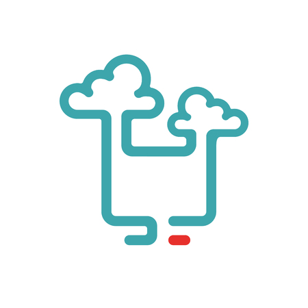 Vector illustration of PC and cloud computing icon.のイラスト素材