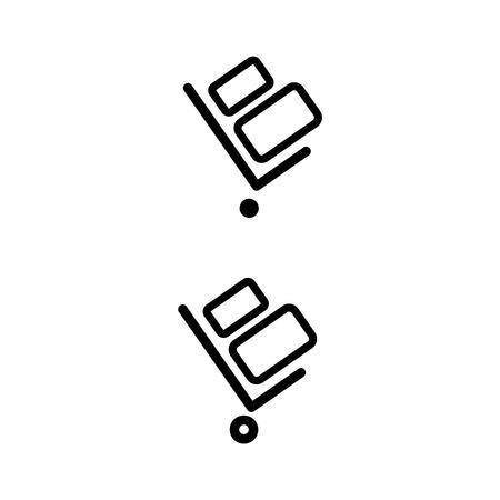 Handcart vector icon. Handcart isolated on white background. Delivery icon for websites and mobile flat design.のイラスト素材