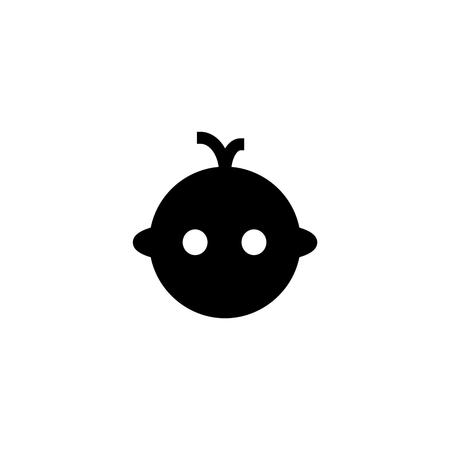 Baby Face Icon Logo on white. Vector outline icon isolated on white background.のイラスト素材
