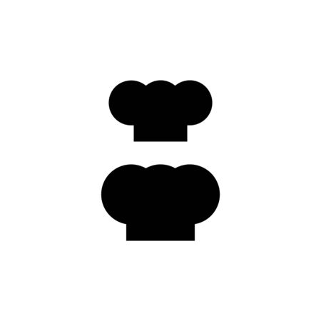 Chef hat silhouette isolated set. Black hat chef cook.のイラスト素材