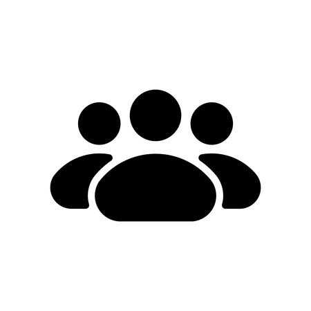 Modern people line icon, persons outline and solid vector illustration, group isolated on white.のイラスト素材