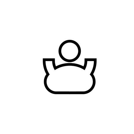 Hands Up Male vector icon. Style is linear symbol, black color, white background.のイラスト素材