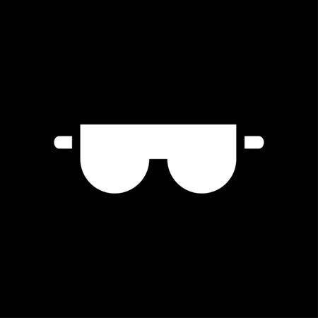 Glasses vector icon. Simple isolated symbol. white pictogram on black background.のイラスト素材