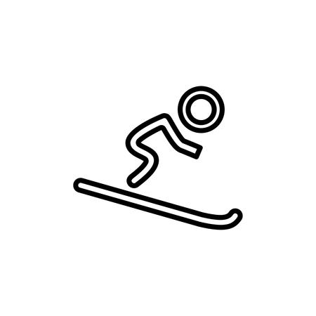 Silhouette of single mountain skier isolated on a white background. Vector illustrationのイラスト素材