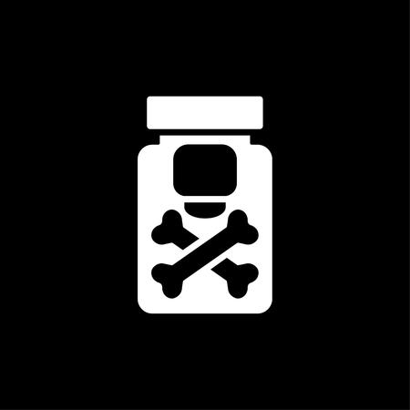 Drug vector line icon isolated on black background. Drug line icon for infographic, website or app.のイラスト素材