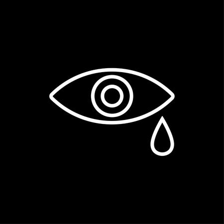 Crying Eye Vector Illustration. Ill eye vector icon.のイラスト素材