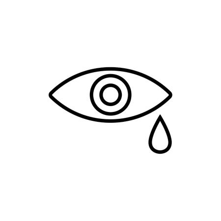 Crying Eye Vector Illustration. Ill eye vector icon.のイラスト素材