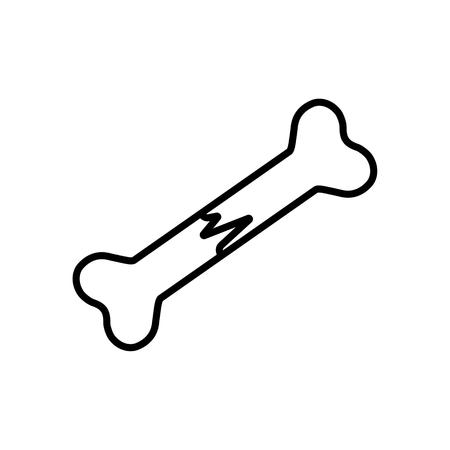 Bone fracture Icon on white background. Outline bone icon.のイラスト素材